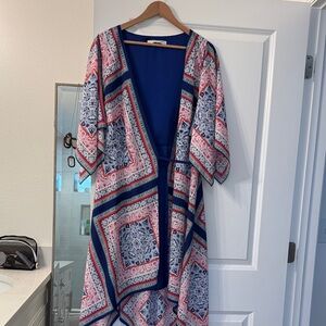 Trina Turk Blue and Pink Patterned Dress